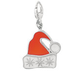 Sterling Silver Enamel Santa Hat Charm