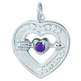Sterling Silver Heart with Birthstone Necklace