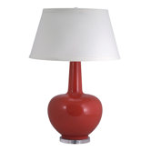 Porcelain Urn Table Lamp in Coral
