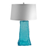 Recycled Glass Aqua Wave Table Lamp