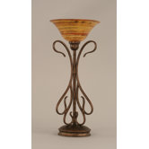 Table Lamp with Firre Saturn Glass Shade