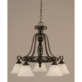 Elegant&eacute; 5 Downlight Chandelier with Marble Glass