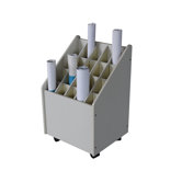Mobile Wood Roll File with 20 Compartments for Blueprints