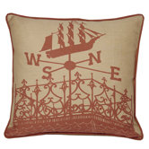 Widows Walk Decorative Pillow in Coral Sand