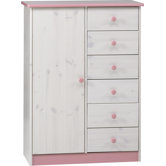 105cm Highboard "Wendy" in White wash / Rosa