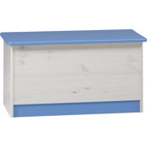 Spielzeugkiste "Harry" in White wash / Blau