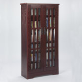 Glass Door Tall Multimedia Cabinet
