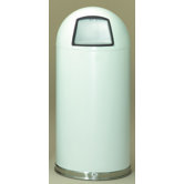 Metal Series 20 Gallon Dome Top Trash Can in White
