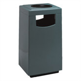 Fiberglass Series 30 Gallon Side Entry Square Ash 'N Trash