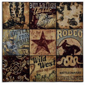 Cowboy Collage BW Wall Hanging
