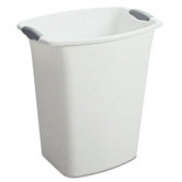 21 Quart White Open Wastebasket