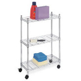 Three Tier Supreme Laundry Cart in Chrome