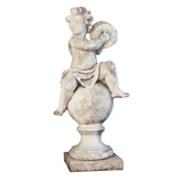Cherub on Finial Cymbals Statue
