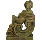 Winter Angel on Scroll Statue
