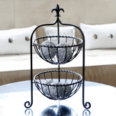 Fleur-de-Lis Finial Two Tier Basket