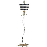 One Light South Beach Floor Lamp in Black and Cream