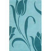 Floral Light Blue Rug