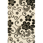 Floral White/Black Rug