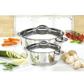 2 Piece Classic Casserole Set in Stainless Steel