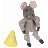 Quiet Mouse and Squeaky Cheese Plush Dog Toy (Set of 2)