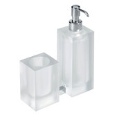 Diora Wall-mount Vetrilite Soap Dispenser and Tumbler