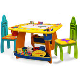 Crayola Wooden Kids' 3 Piece Table and Chair Set