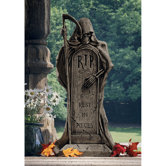 Rest in Pieces Grim Reaper Tombstone Statue