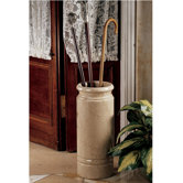 Solid Ivory Marble Cane and Umbrella Vessel