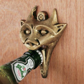 Authentic Gargoyle Bottle Opener in Antique Brass