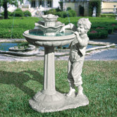 The Child's Mischievous Splash Sculptural Tiered Fountain