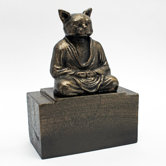 Spirit of Zen Meditating Cat Bookend (Set of 2)