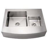 Noah's Commercial 36" x 29" Double Bowl Farmhouse Undermount Stainless Steel Kitchen Sink