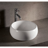Isabella Round 15" Vessel Sink with Center Drain in White