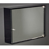 Aeri Vetro Wood Medicine Cabinet with Clear Mirror