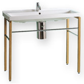China Rectangular Console with Wood Leg Support