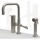 Gyro Two Handle Widespread Kitchen Faucet with Mixer and Side Spray