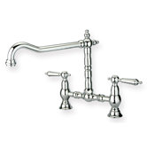 Metrohaus Two Handle Widespread Bridge Faucet with Traditional Swivel Spout and Cross Handles