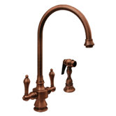 Vintage III Two Handle Single Hole Kitchen Faucet with Lever Handle and Side Spray