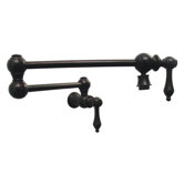 Vintage III Two Handle Patented Wall Mount Pot Filler Faucet with Lever Handles and a Swivel Aerator