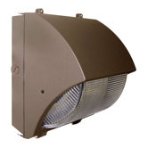 50W HPS Medium Curved Semi Cut-Off Wall Light in Bronze