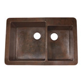 Cocina Duet Hand Hammered Copper Kitchen Sink