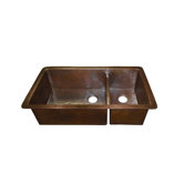 Cocina Duet Pro Hand Hammered Copper Kitchen Sink