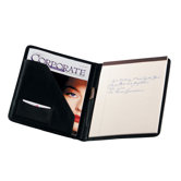Man-Made Leather Writing Padfolio in Black