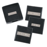 2" Engraved Plate Square Coasters in Black