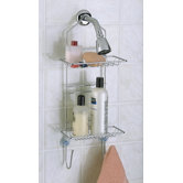 Chrome Adjustable Shower Caddy with Small Baskets