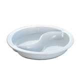 Large Round 1 / 2 Divided Porcelain Food Pan