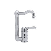Country Kitchen One Handle Single Hole Kitchen Faucet with Porcelain Lever Sidespray