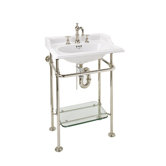 Wash Stand with Glass Shelf in Polished Chrome