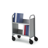 Contemporary Single-Sided Booktruck with Two Slanted Shelves