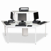 96" Trapezoid Quattro Computer Table